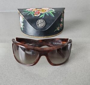 Ed Hardy Brown Tortoiseshell Sunglasses with Gradient Lenses